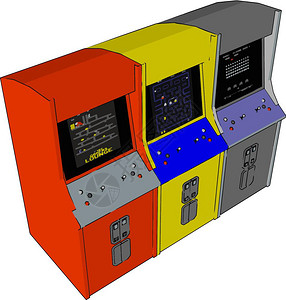 这是一个电子游戏涉及与用户界面互动在电视屏幕矢量彩色图画或插等二维三视频显示设备上产生视觉反馈图片