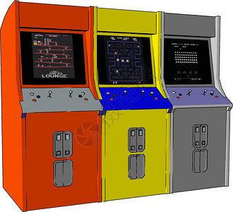 常用控制器包括游戏板棍鼠标装置键盘移动设备矢量颜色图或插的触摸屏幕背景图片
