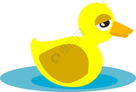 黄色的小鸭子矢量插画图片