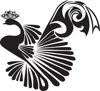 行纹设计一个美丽的孔雀纹图古老刻字插图插画