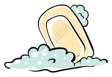 潮湿厕所肥皂和泡沫矢量插画插画