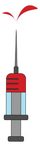 充斥着鲜血的注射器从病人矢量彩色图画或插中提取出来图片