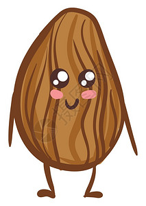 南瓜种子拼成图画杏仁坚果非常可爱与微笑向量颜色图画或插的快乐插画