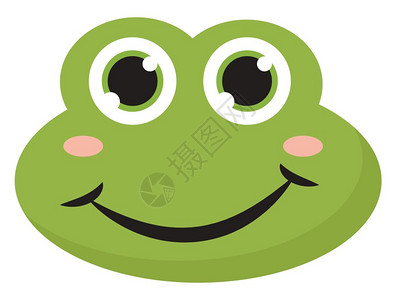 一只小鞋子一只绿色的快乐青蛙眼睛大向量彩色绘画或插图插画