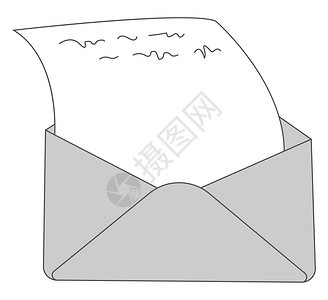 信封中有灰色矢量颜图画或插的字母图片