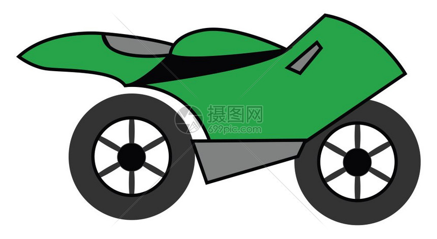两轮摩托车向量彩色绘画或插图的基本设计简易模型图片