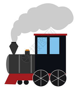 旨在载客的铁路运输是一种滚动尾随烟雾以红色黄和黑矢量彩绘画或插图等颜色旅行图片