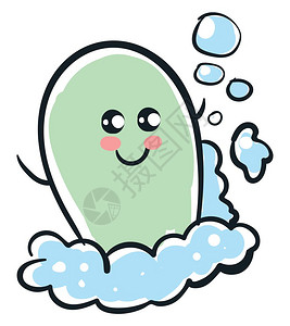 翻滚手绘卡通拟人肥皂插画