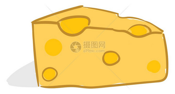 三角形黄色的一块其边缘有U形切片毫无疑问它始终是老鼠向量彩色图画或插等最喜爱的食物图片