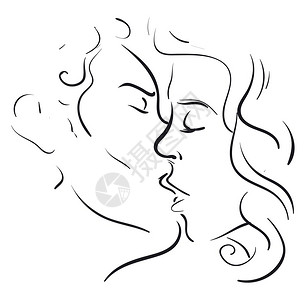 接吻矢量插画