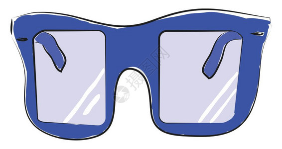 蓝色光学眼镜矢量彩色绘画或插图图片