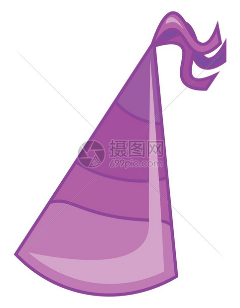 彩色紫党帽矢量彩色绘画或插图图片