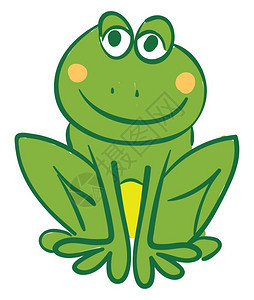 青蛙的美丽草图绿色的颜向量彩绘画或插图图片