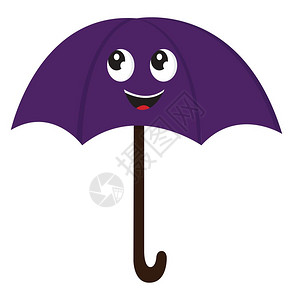 雨伞vi手绘卡通紫色的伞插画