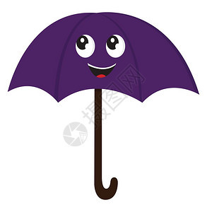 手绘卡通紫色的伞图片