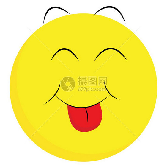 可爱的黄色球有微笑向量颜色图画或插图片