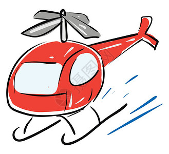 祥鹏航空白色背景的红直升机示意图矢量插画