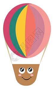 卡通彩色热气球矢量设计插图图片
