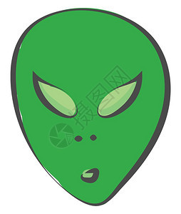 卡通绿色外星人头像矢量设计插图图片