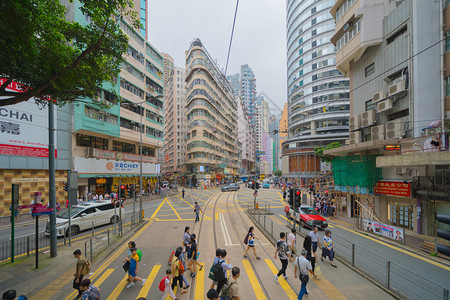 香港繁华的街景图片