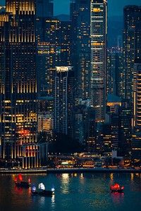 晚上香港市风景山图片