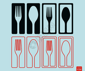 叉子和勺最小值线条设计矢量说明叉子和勺最小值线条设计矢量说明图片