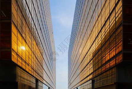 Golden建筑现代办公大楼的玻璃窗技术和商业概念方面的现代办公摩天大楼外观设计建筑或工程结构城市背景外观图片