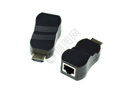 HDMI扩展器的图像网络lan互联网适配器计算机硬件互联网适配器计算机孤立于白色背景图片