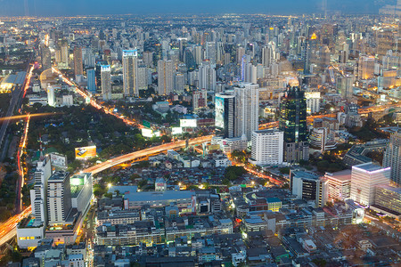 泰国曼谷夜间城市风景图片