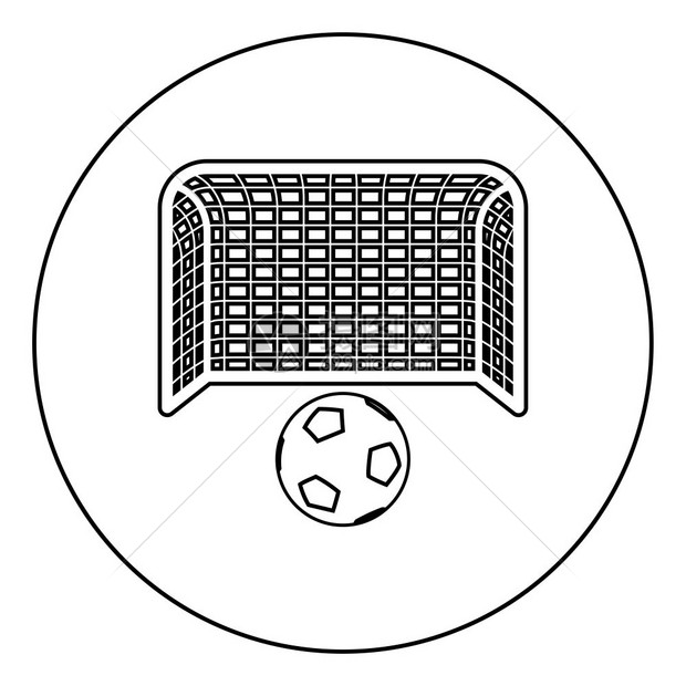 卡通圆圈足球门矢量设计插图图片