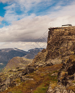 挪威Dalsnibba山Geiranger天行观望平台的全景山脉观挪威Dalsnibba观点的山地景图片
