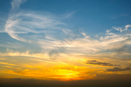 夏季日落天空背景图片