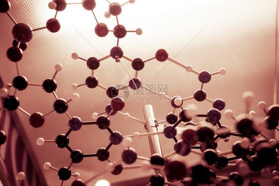 用于科学概念的DNA和分子模型图片