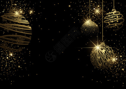 黑色圣诞背景带金线鲍伯图片