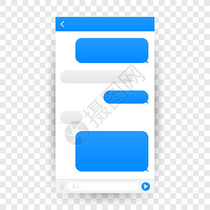 对话框窗口的聊天界面应用程序干净的移动UI设计概念Sms送信员矢量插图图片