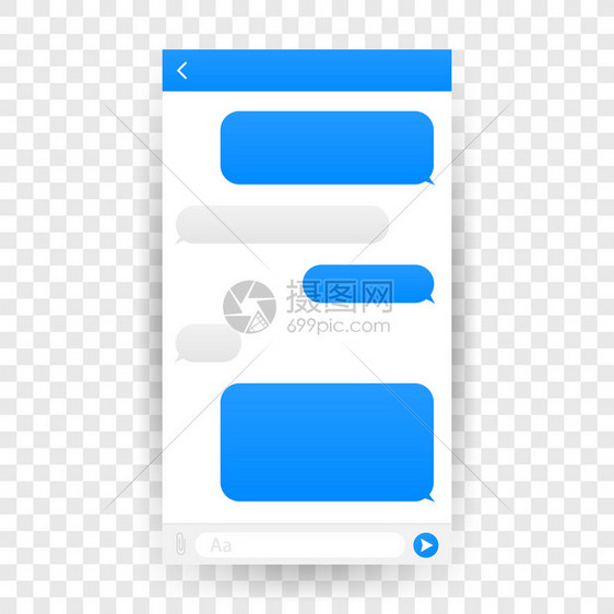对话框窗口的聊天界面应用程序干净的移动UI设计概念Sms送信员矢量插图图片