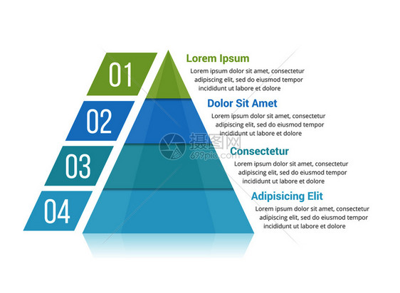 包含四个元素的金字塔成像模板矢量eps10插图图片