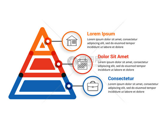 包含三个元素的金字塔成像模板矢量eps10插图图片