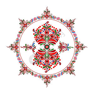 匈牙利民俗motif矢量说明图片