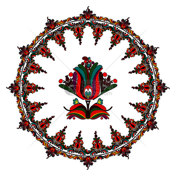 匈牙利民俗motif矢量说明图片