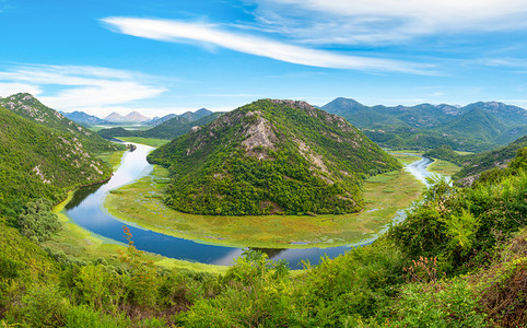 RijekaCrnojevicaCrnojevica的惊人景象Skadar湖公园黑山图片