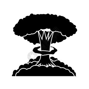 核爆炸卡通弹在白色背景上孤立的放射原子能战争标志大蘑菇云图片