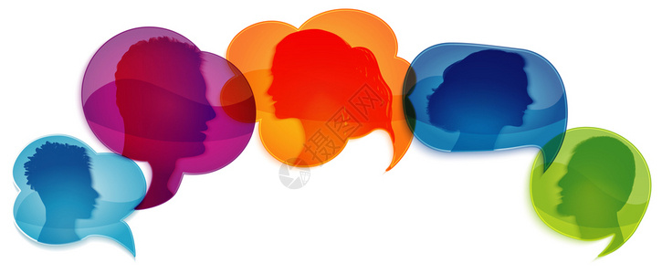 社交网络或群的谈话言论泡沫交流不同人群网络信息通轮廓语音发言人民领袖Gossip图片