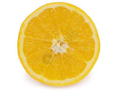 白色背景上隔离的新鲜橙色切片图片