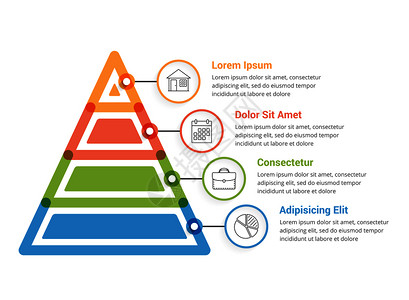 包含四个元素的金字塔成像模板矢量eps10插图图片
