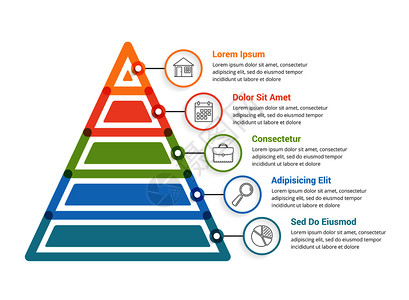 含有五个元素的金字塔成像模板矢量eps10插图图片