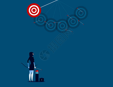 商业妇女射箭丢失目标商业病媒概念说明商业矢量概念说明图片
