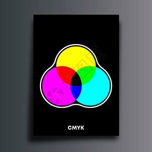 CMYK传单小册子封面打字和其他印刷产品的彩色模型海报矢量插图CMYK传单打字或其他印刷产品的彩色模型海报CMYK传单打字或其他图片