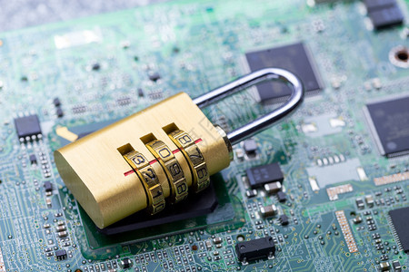 计算机密码和安全防护止黑客入侵高清图片