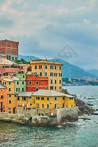 意大利热那亚BoccadasseGenova海边房屋图片